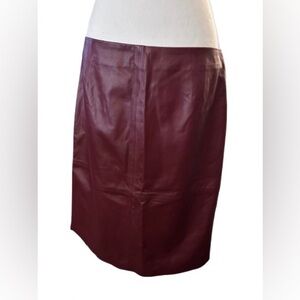 Doncaster Burgundy Leather Skirt